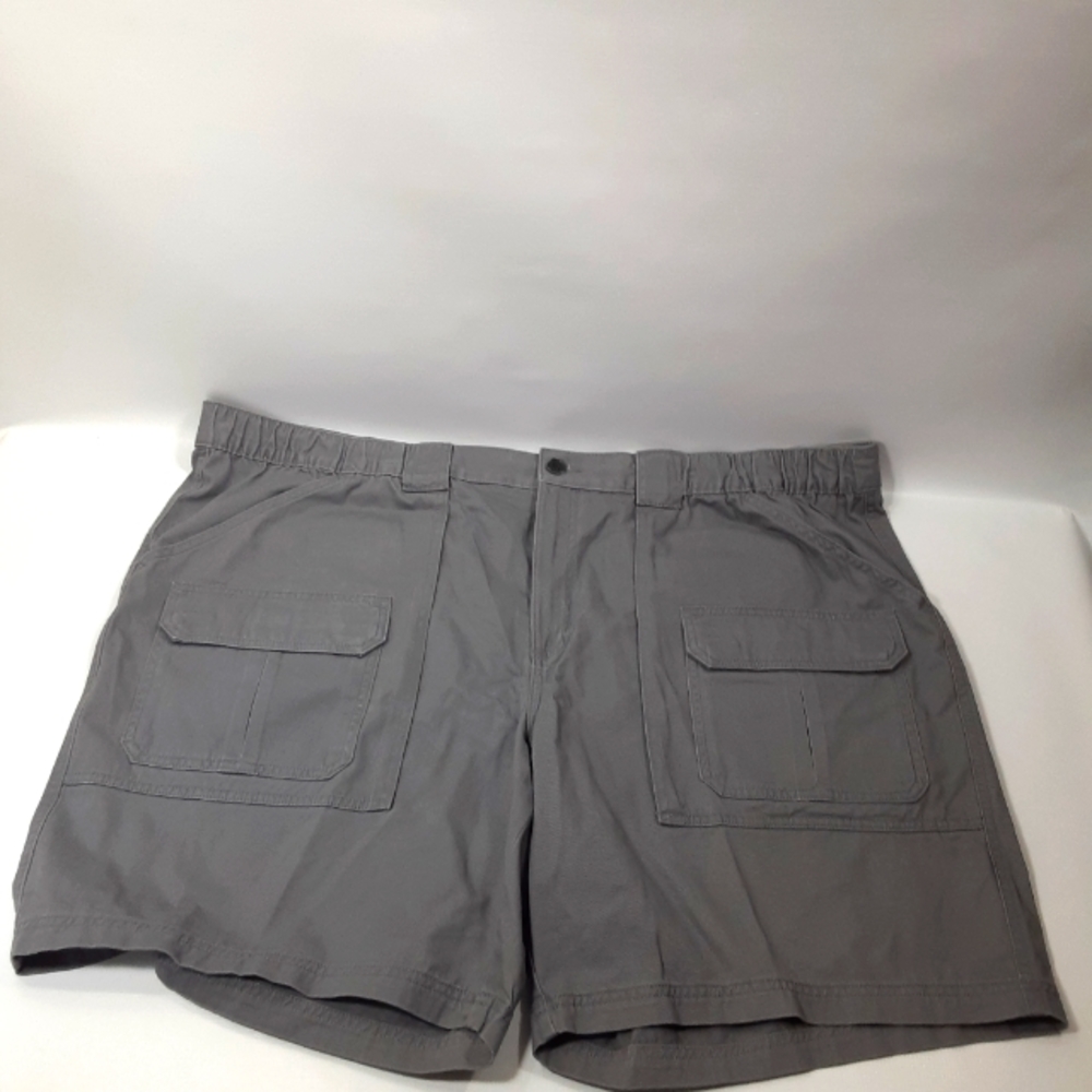 Croft & Barrow Size 52 Men's Casual Grey 100% Cotton Cargo Shorts - New